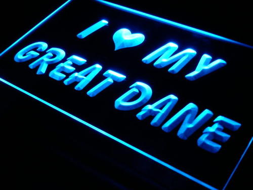 I Love My Great Dane Dog Pet Neon Light Sign